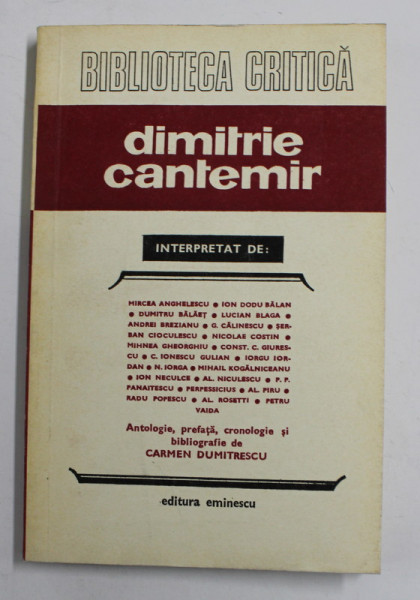 DIMITRIE CANTEMIR , interpretat de MIRCEA ANGHELESCU ...PETRU VAIDA , antologie de CARMEN DUMITRESCU , 1977