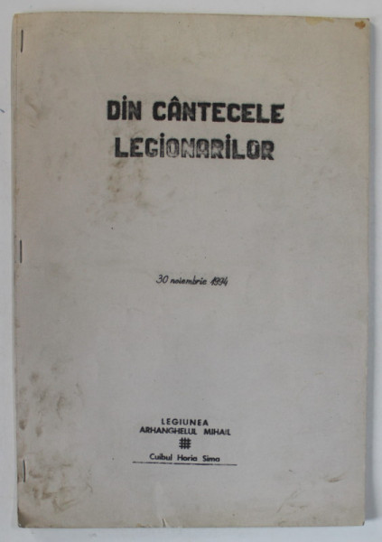 DIN CANTECELE LEGIONARILOR , tiparita de ADRIAN BRIGHIDAU , 1994