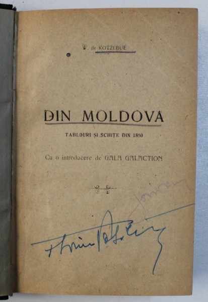 DIN MOLDOVA  DESCRIERI SI SCHITE  - W. DE KOTZEBUE