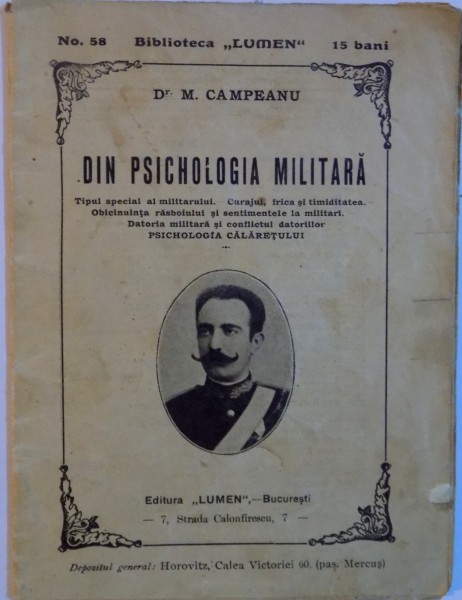 DIN PSIHOLOGIA MILITARA, NR. 58 de M. CAMPEANU, 1910