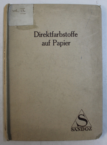 DIREKTFARBSTOFFE AUF PAPIER ( MOSTRAR DE COLORANTI PE HARTIE ) , EDITIE INTERBELICA