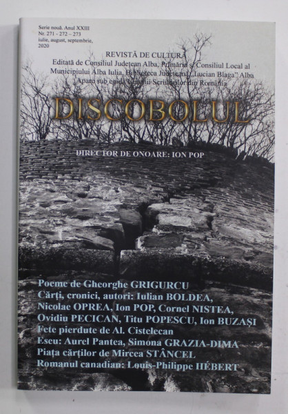 DISCOBOLUL , REVISTA DE CULTURA , ANUL XXIII , NR. 271 -272-273 , IULIE - AUGUST , . 2020