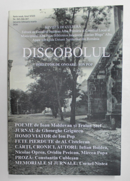 DISCOBOLUL , REVISTA DE CULTURA EDITATA DE CONSILIUL JUDETEAN ALBA , ANUL XXIII , NR. 265 -266 - 267  , IANUARIE - FEBRUARIE - MARTIE , 2020