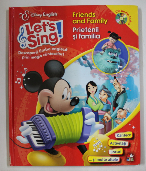 DISNEY ENGLISH , LET ' S ENGLISH , PRIETENII SI FAMILIA , 2013 *EDITIE BILINGVA * CONTINE CD