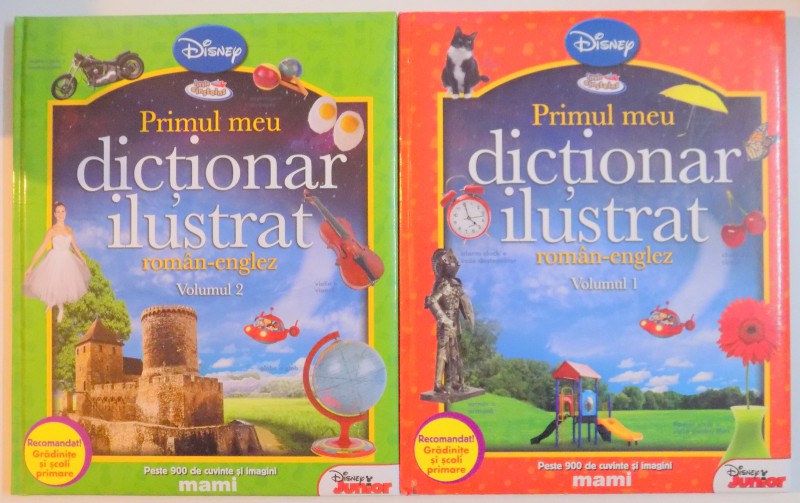 DISNEY , PRIMUL MEU DICTIONAR ILUSTRAT ROMAN - ENGLEZ , VOL I - II , 2001