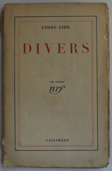 DIVERS par ANDRE GIDE , 1931