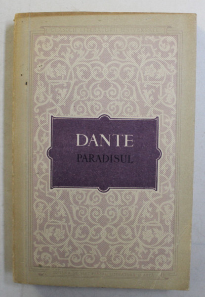 DIVINA COMEDIE , PARADISUL  de DANTE ALIGHIERI , 1957 *MINIMA UZURA