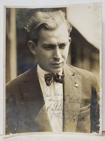 DOBRE ENE , ACTOR ROMAN , FOTOGRAFIE CU DEDICATIE , VIENA , DATATA 1928