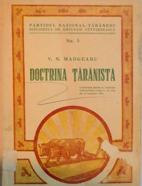 DOCTRINA TARANISTA, NO. 5 de V.N. MADGEARU, 1938