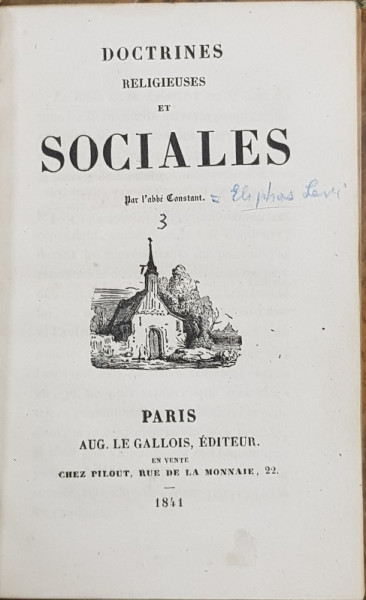 Doctrines religieuses et sociales par L'Abbe Constant - Paris, 1841