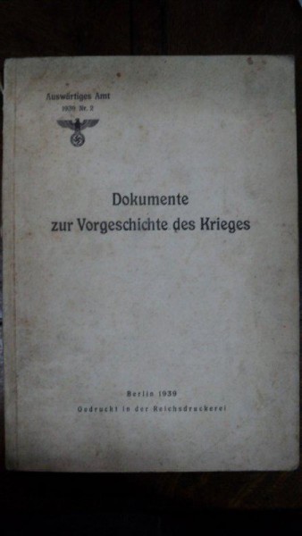 Documente diplomatice de razboi, Berlin 1939