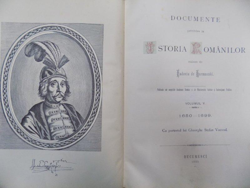 Documente privitoare le istoria romanilor, culese de Eudoxiu de Hurmuzaki, Vol. V, Bucuresti 1885