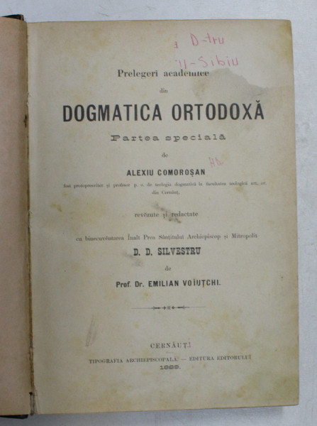 Dogmatica Ortodoxa, Cernauti 1889