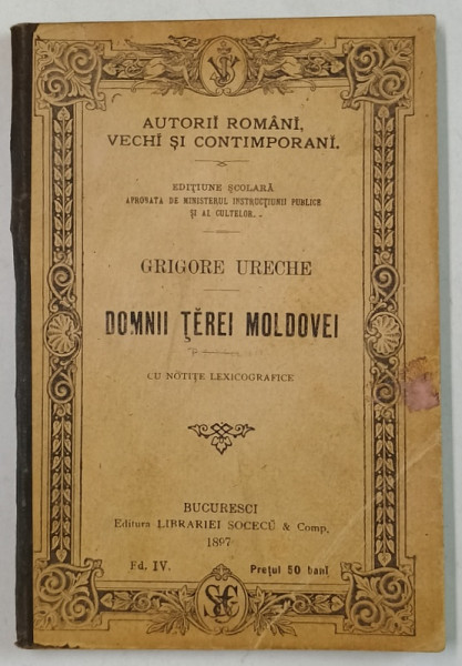 DOMNII TEREI MOLDOVEI de GRIGORE URECHE , 1896