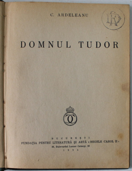 DOMNUL TUDOR de C. ARDELEANU , 1934