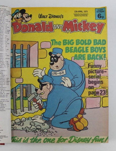 DONALD AND MICKEY - REVISTA CU  BENZI DESENATE PENTRU COPII , COLEGAT DE 21 NUMERE CONSECUTIVE , APARUTE INTRE 12 APRILIE SI 30AUGUST , 1975