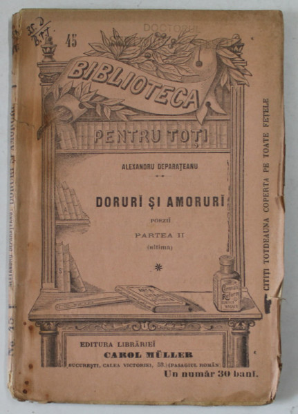 DORURI SI AMORURI , POEZII de ALEXANDRU DEPARATEANU , 1896