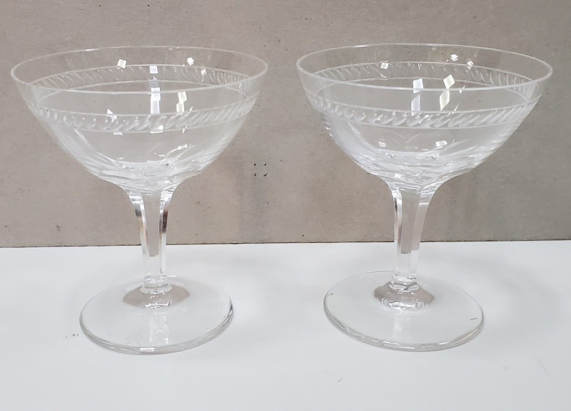 Doua pahare pentru sampanie din cristal, Rosenthal, perioada interbelica