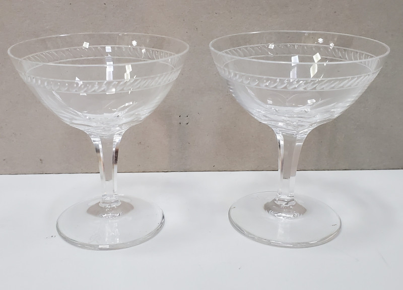 Doua pahare pentru sampanie din cristal, Rosenthal, perioada interbelica