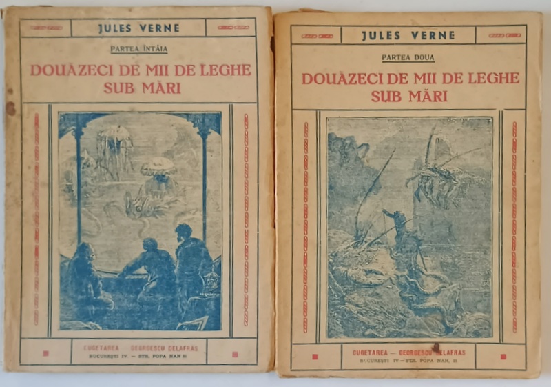 DOUAZECI DE MII DE LEGHE SUB MARI de JULES VERNE  , VOLUMELE I - II , 1940