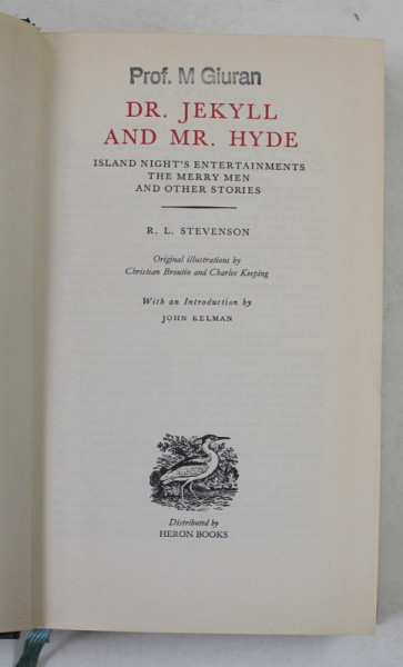 DR. JEKYLL AND MR. HYDE by R.L. STEVENSON , ANII  '80