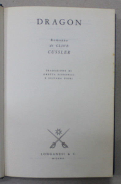 DRAGON , romanzo di CLIVE CUSSLER , TEXT IN LIMBA ITALIANA , 1990