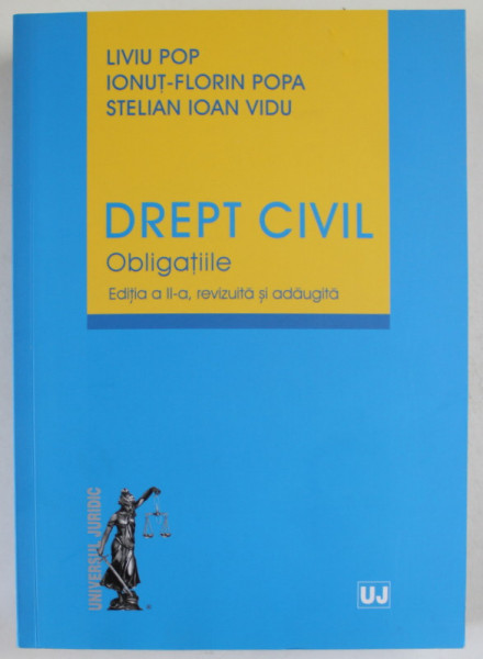 DREPT CIVIL OBLIGATIILE de LIVIU POP ...STELIAN IOAN VIDU , 2020