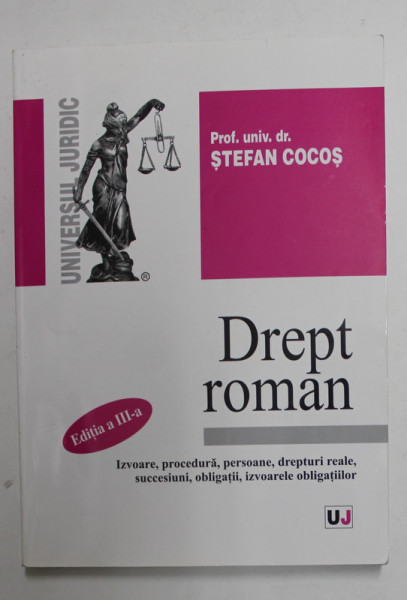 DREPT ROMAN de STEFAN COCOS , 2005 , SUBLINIATA CU MARKER SI CREION *