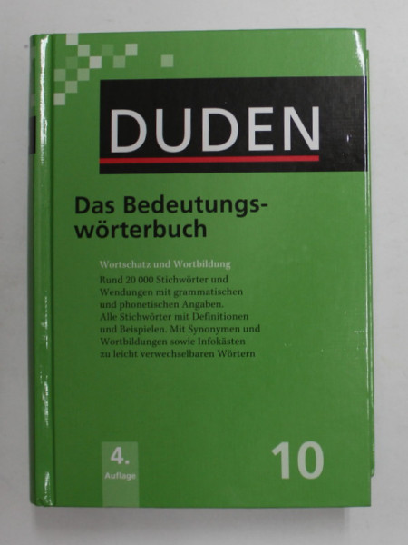 DUDEN - DAS BEDEUTUNGSWORTERBUCH , BAND 10 , 2010