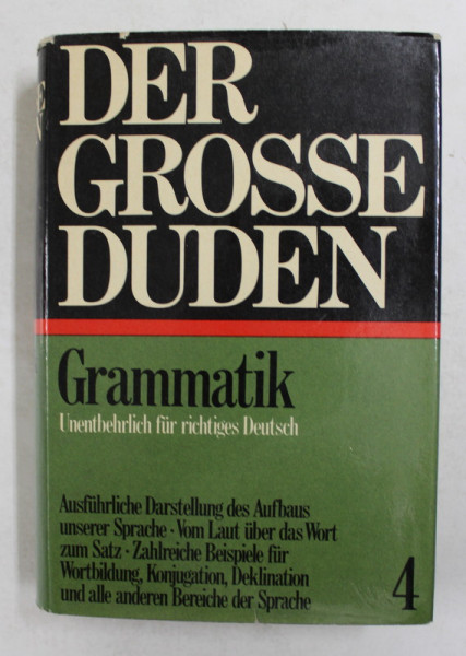 DUDEN GRAMMATIK DER DEUTSCHEN GEGENWARTSSPRACHE von PAUL GREBE , 1966