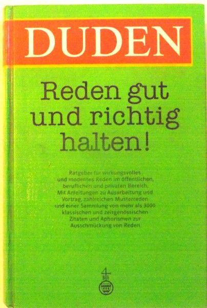 DUDEN , REDEN GUT UND RICHTIG HALTEN! , 1994