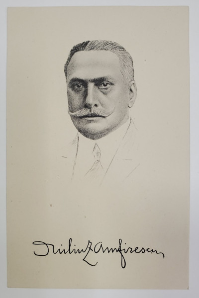 DUILIU ZAMFIRESCU , PORTRET SI SEMNATURA REPRODUSA A SCRIITORULUI , CARTE POSTALA , INTERBELICA