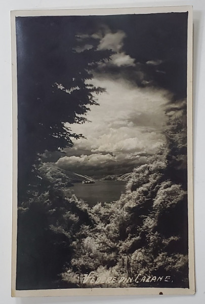 DUNAREA LA CAZANE , VEDERE , FOTOGRAFIE TIP CARTE POSTALA , INTERBELICA