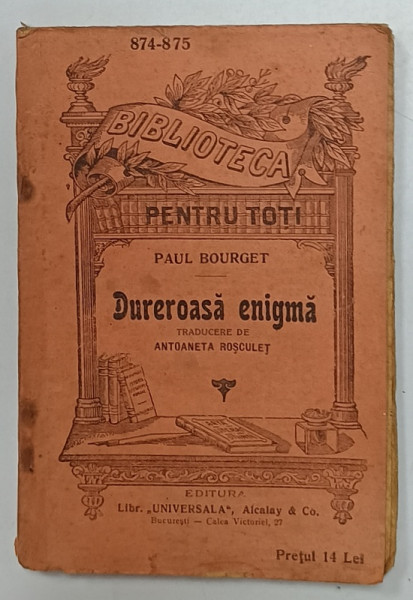 DUREROASA ENIGMA de PAUL BOURGET , ANII '20