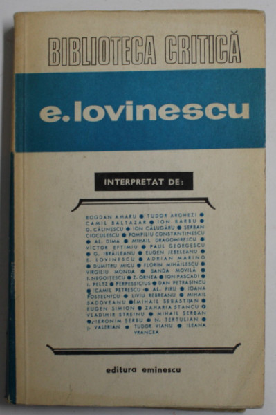 E. LOVINESCU interpretat de TUDOR ARGHEZI... ILEANA VRANCEA , 1973