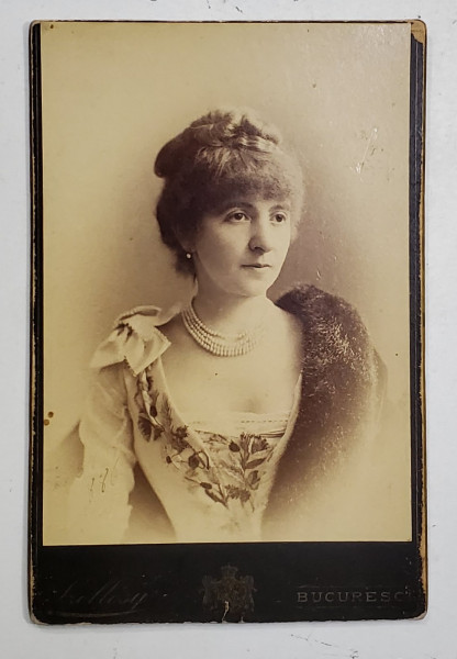 ECATERINA CANTACUZINO , PORTRET , STUDIO FOTO SZOLLOSY , BUCURESTI , FOTOGRAFIE CABINET , CCA. 1900