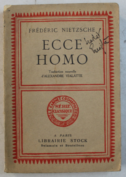 ECCE HOMO par NIETZSCHE , 1931