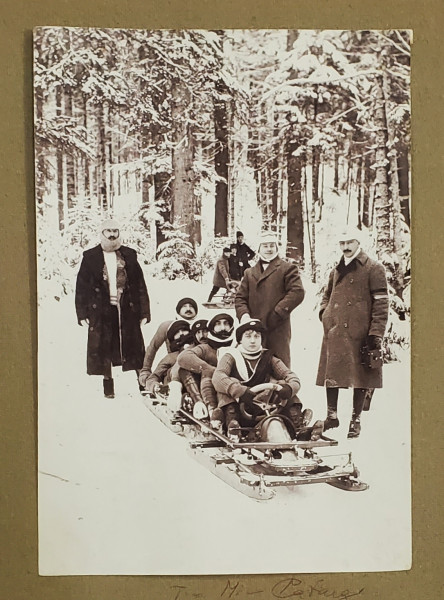 ECHIPAJ DE BOB , IN PICIOARE NEAGU BORESCU , CONDUCATOR MIA CATARGI , FOTOGRAFIE INTERBELICA