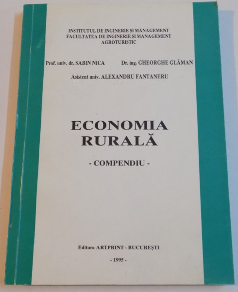 ECONOMIA RURALA , COMPENDIU , 1995