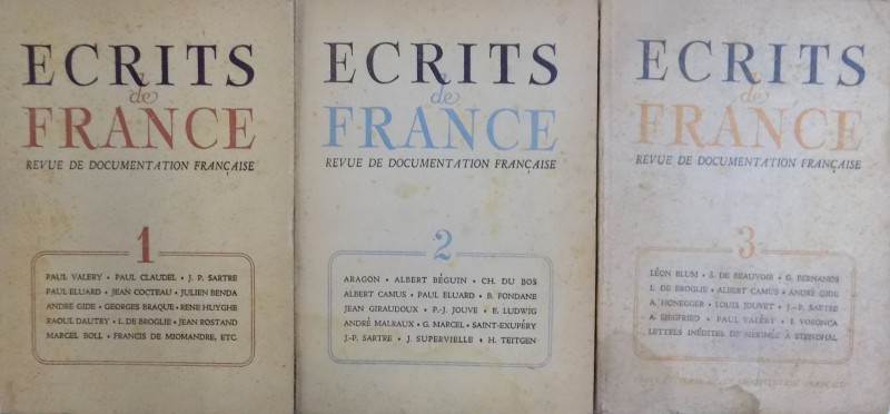 ECRITS DE FRANCE  - REVUE DE DOCUMENTATION FRANCAISE  NR, 1 , 2 , 3 / 1946