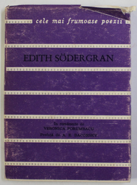 EDITH SODERGRAN , poeme , COLECTIA ''  CELE MAI FRUMOASE POEZII '' , NR. 131 , 1972