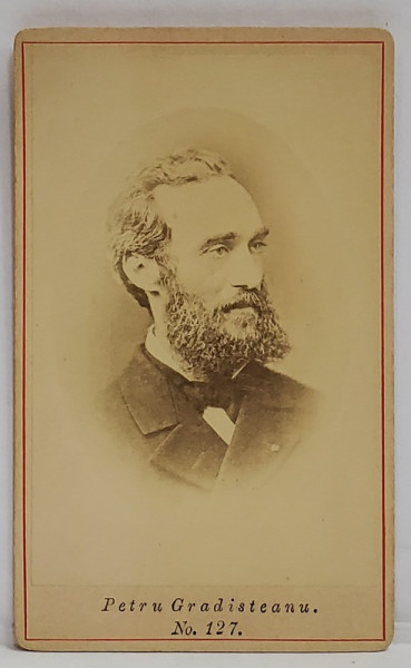 EDITURA FRATILOR SCHRAGAR , IASI , PORTRETUL LUI PETRU GRADISTEANU , FOTOGRAFIE C.D.V. , A DOUA JUMATATE A SEC. XIX