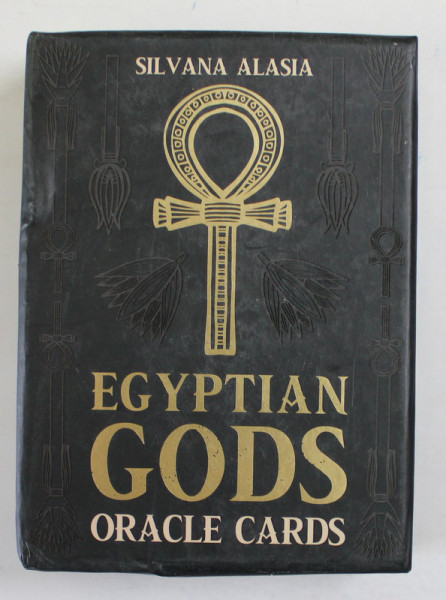EGYPTIAN GODS , ORACLE CARDS by SILVANA ALASIA  , SETUL CONTINE 27 CARTOLINE SI UN GHID EXPLICATIV , IN CUTIE DE CARTON , 2021, LIPSA 9 CARTOLINE *