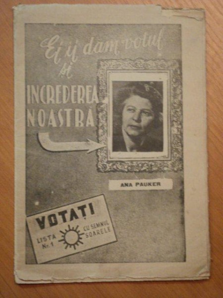 EI II DAM VOTUL SI INCREDEREA NOASTRA- ANA PAUKER- BULETIN DE VOT