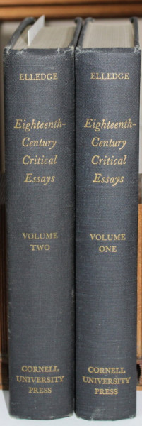 EIGHTEENTH - CENTURY CRITICAL ESSAYS , edited by SCOTT ELLEDGE , TWO VOLUMES , 1961, PREZINTA PETE SI URME DE UZURA