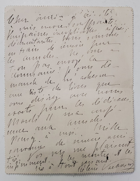 ELENA  VACARESCU , SCRISOARE SEMNATA OLOGRAF , 1913