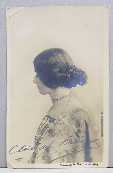 EMIL GARLEANU CATRE ELIZA XENOPOL * , CARTE POSTALA ILUSTRATA ,  MONOCROMA, PORTRET DE TANARA , CIRCULATA , CLASICA , 1902 , COLTUL DIN STANGA SUS LIPIT *