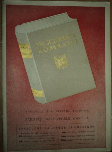 ENCICLOPEDIA ROMANIEI, BROSURA DE POPULARIZARE A COLECTIEI 1937