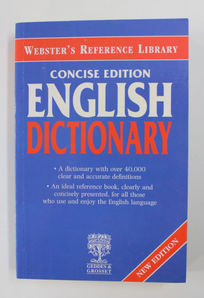 ENGLISH DICTIONARY - CONCISE EDITION  ,  WEBSTER 'S REFERENCE LIBRARY , 2008