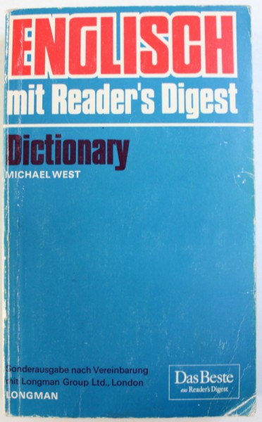 ENGLISH MIT READER'S DIGEST DICTIONARY by MICHAEL WEST , 1976